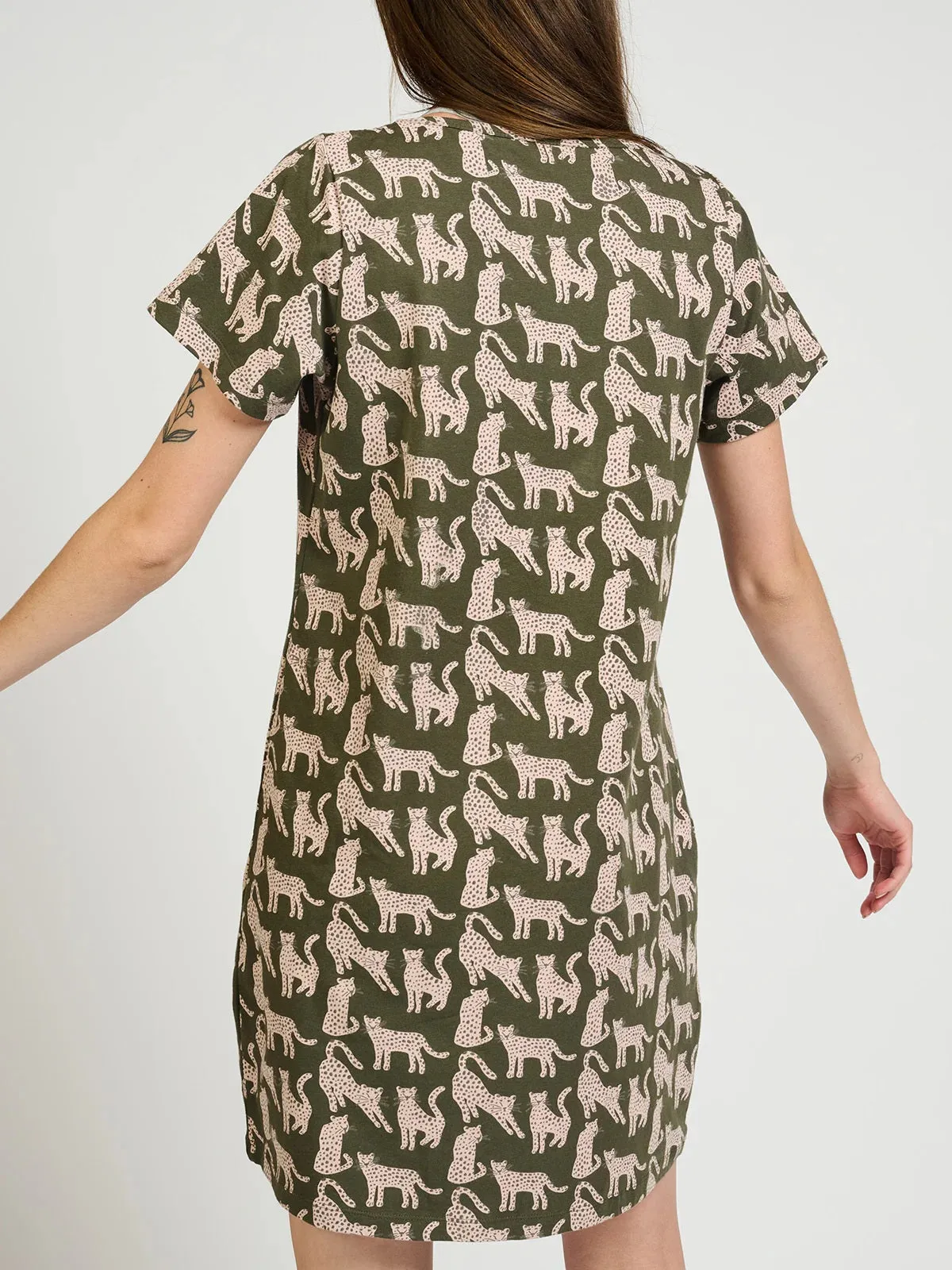 Hudson Shirt Dress - Leopard Green