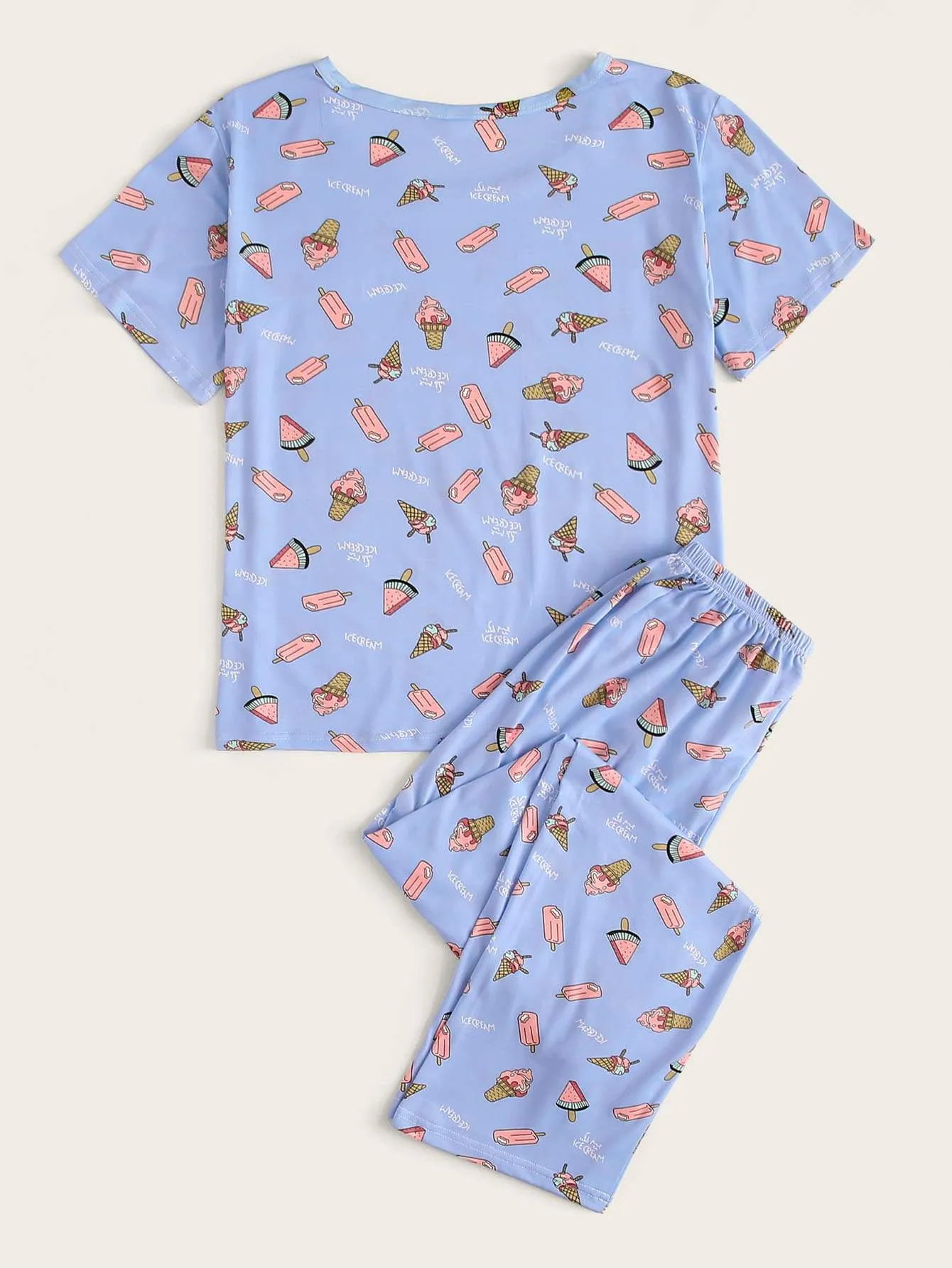 Ice Cream Print Pajama Set