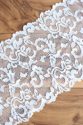 Ivory 9.25" Wide Stretch Lace