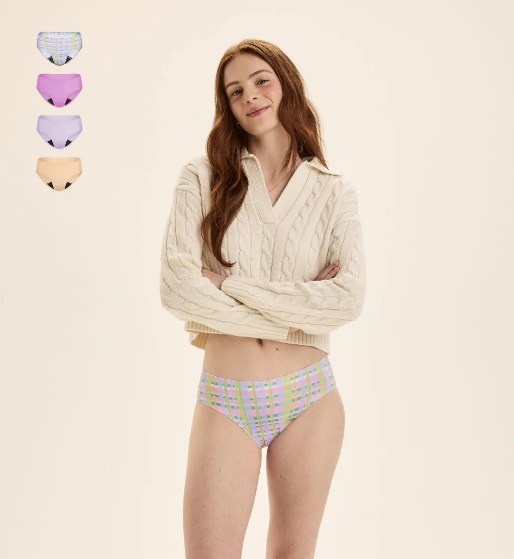 Leakproof UltraThin No-Show Underwear 4-Pack - Bikini