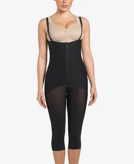 Leonisa Women's Mid-Calf Body Shaper with Hook and Zip, Black