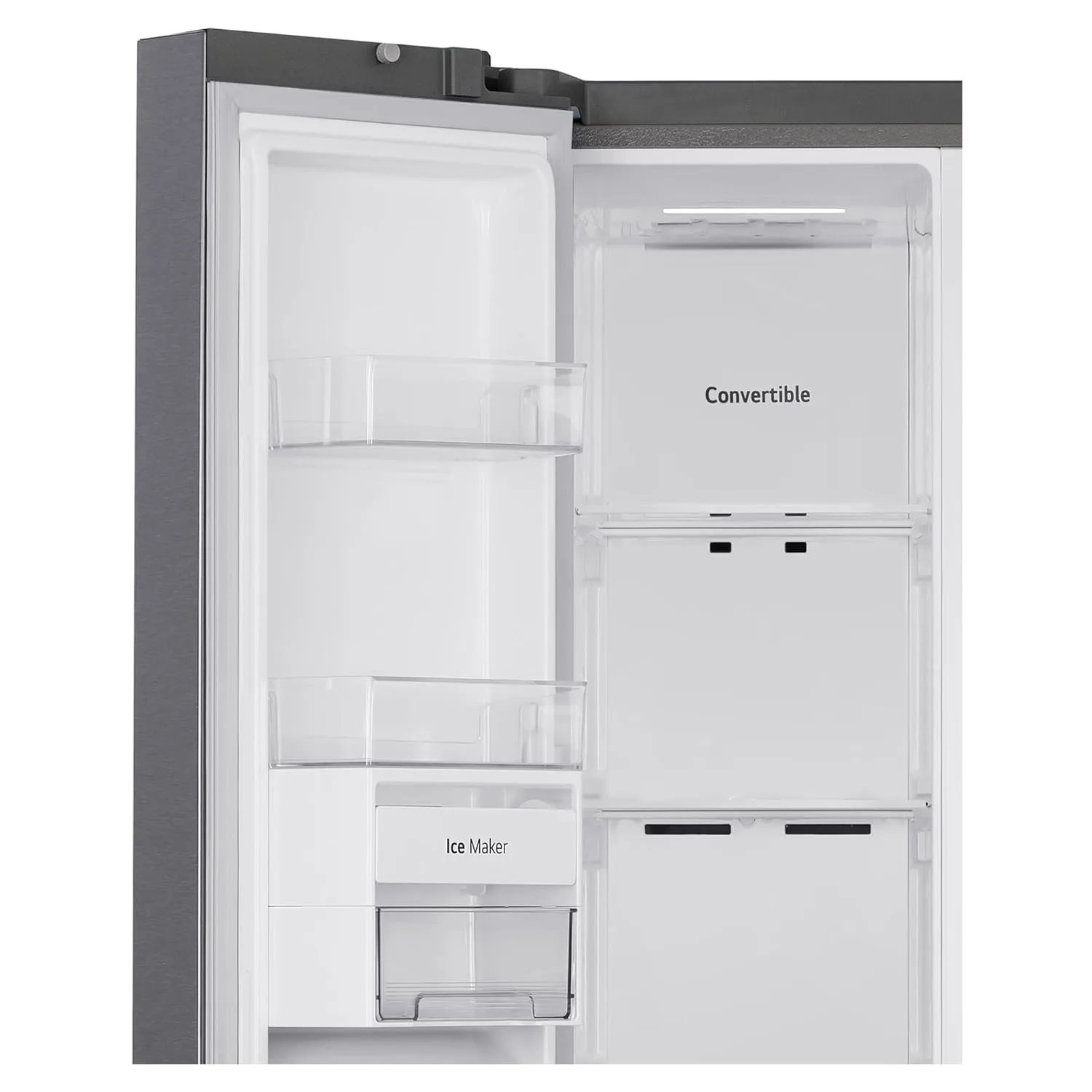 LG GL-B257HDS3 650 L Frost Free Smart Inverter Double Door Side By Side Refrigerator( Dazzle Steel, Convertible)