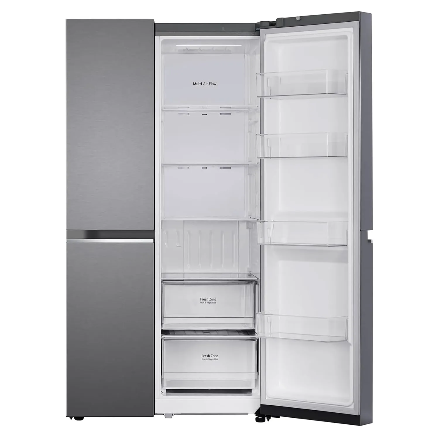 LG GL-B257HDS3 650 L Frost Free Smart Inverter Double Door Side By Side Refrigerator( Dazzle Steel, Convertible)