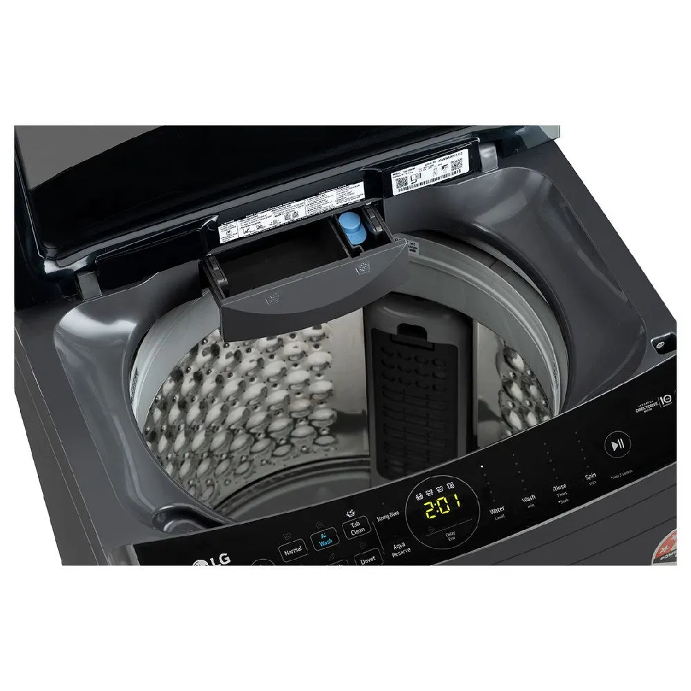 LG THD10NPM 10 Kg Automatic Top Load Washing Machine with AI Direct Drive | Turbodrum | Tub & Pulsator Scrub Spin | Child Lock ( Middle Black)