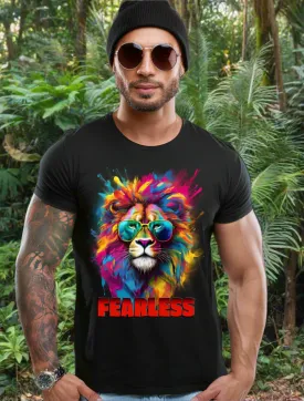 Lion Fearless Art Exclusive T-Shirts | Grooveman Music TM