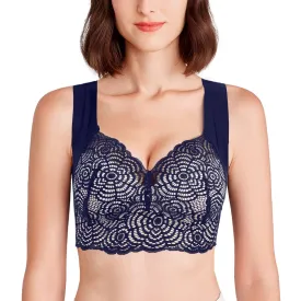 Magic Wire Free Lace Bra Thin Cup Plus Size