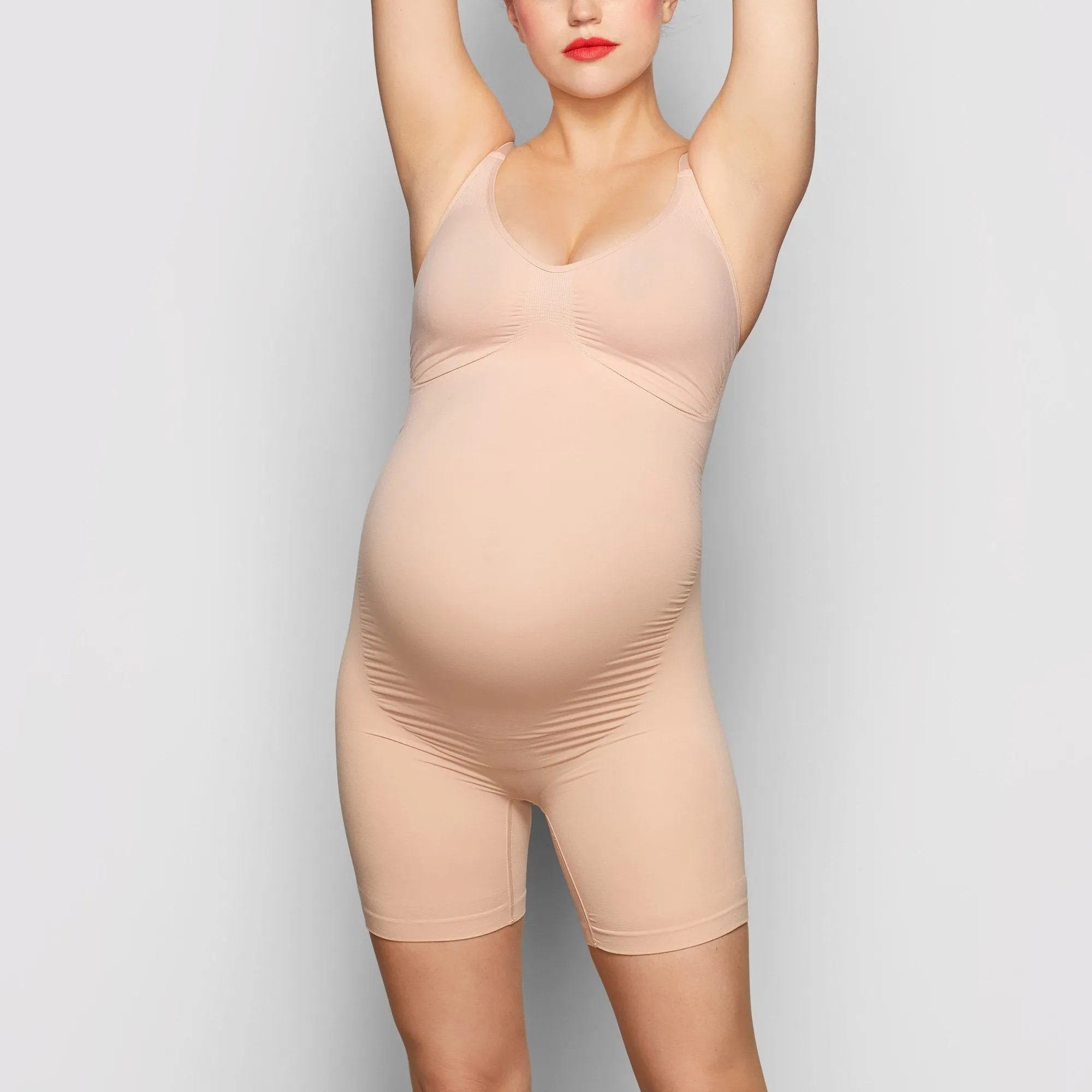 MATERNITY SCULPTING BODYSUIT MID THIGH | MICA