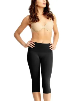 MeMoi Women's High Waist Shapewear Capris, Black
