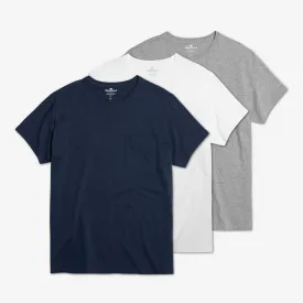 Men's Pima Cotton Pocket Crew Neck T-Shirt 3-Pack