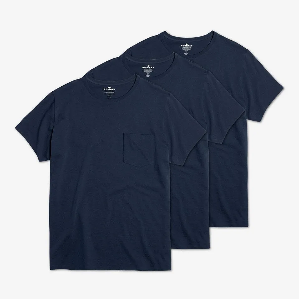Men's Pima Cotton Pocket Crew Neck T-Shirt 3-Pack