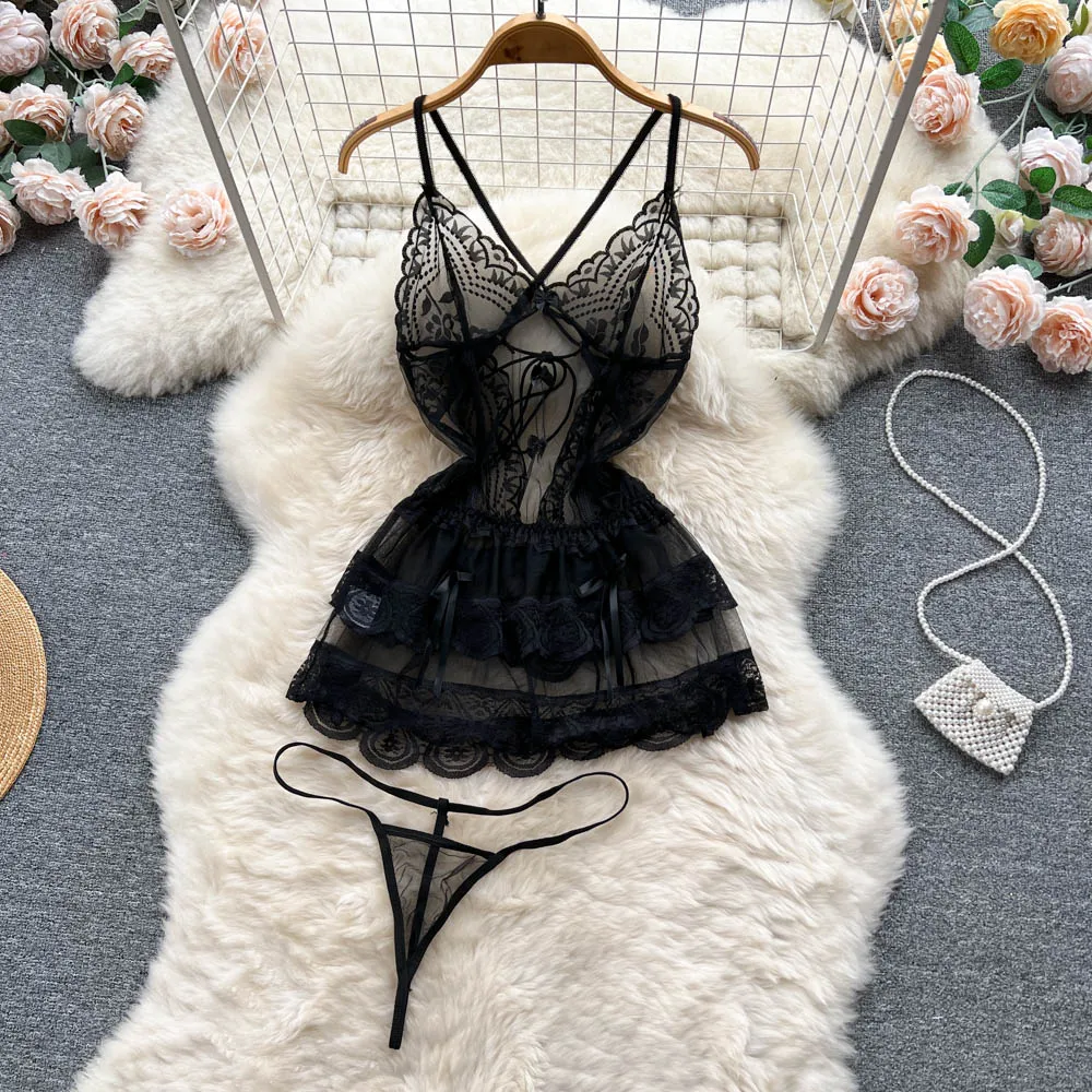Mila Lace Mesh Lingerie Set
