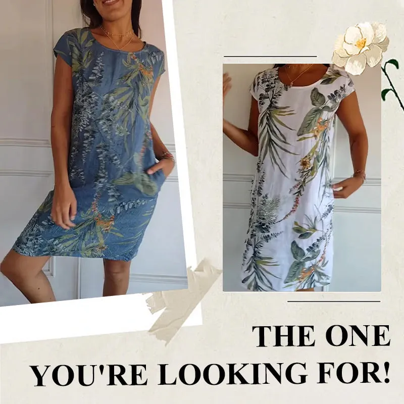 MOTHER'S DAY HOT SALE 50% OFFWomen's Cotton Loose Printed Dress (BUY MORE SAVE MORE)
