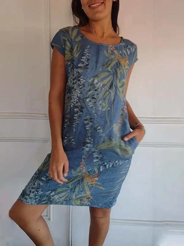 MOTHER'S DAY HOT SALE 50% OFFWomen's Cotton Loose Printed Dress (BUY MORE SAVE MORE)