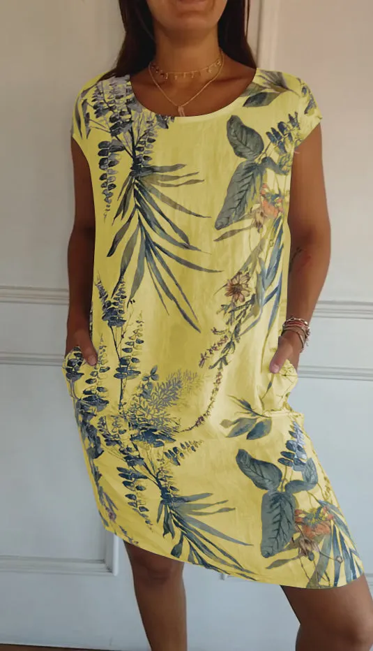 MOTHER'S DAY HOT SALE 50% OFFWomen's Cotton Loose Printed Dress (BUY MORE SAVE MORE)