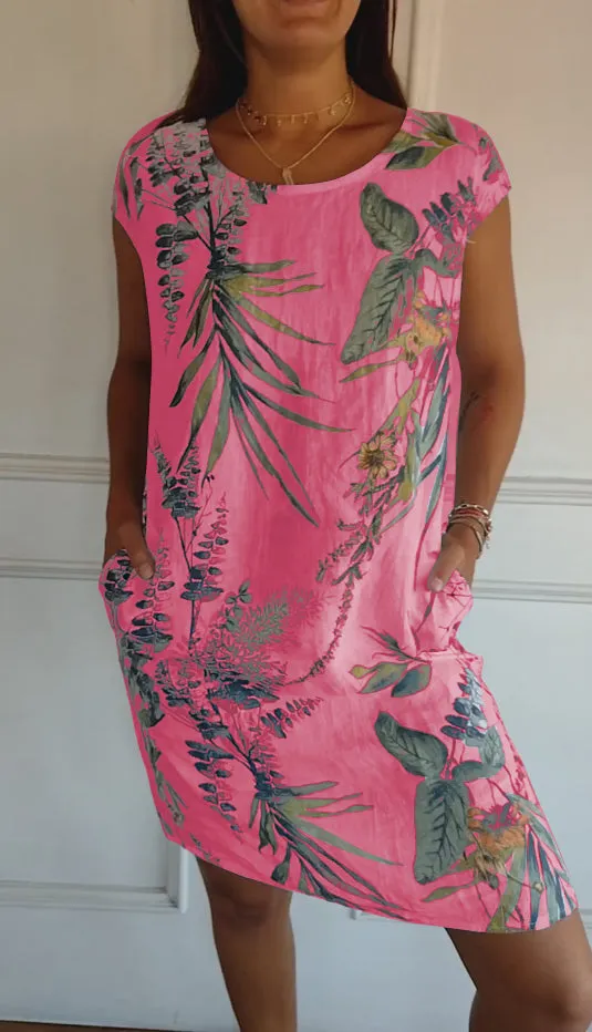 MOTHER'S DAY HOT SALE 50% OFFWomen's Cotton Loose Printed Dress (BUY MORE SAVE MORE)