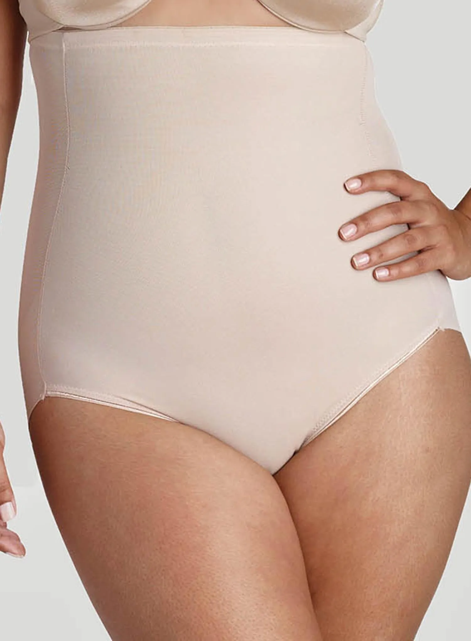 Naomi and Nicole: Unbelievable Comfort Plus High Waist Brief Nude