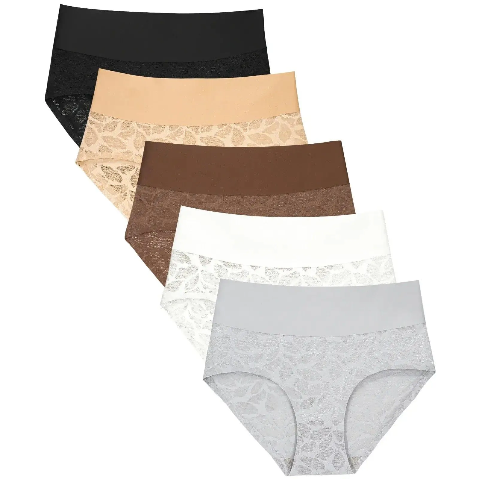 No Show Lace Shaping Underwear High Waisted 5 Pack