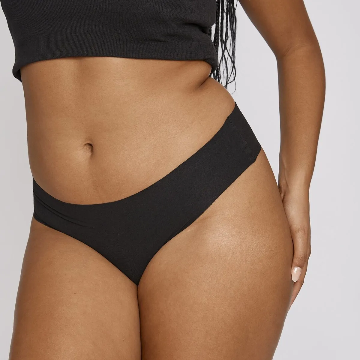 Original-Rise Cheeky - Seamless Cotton - Black