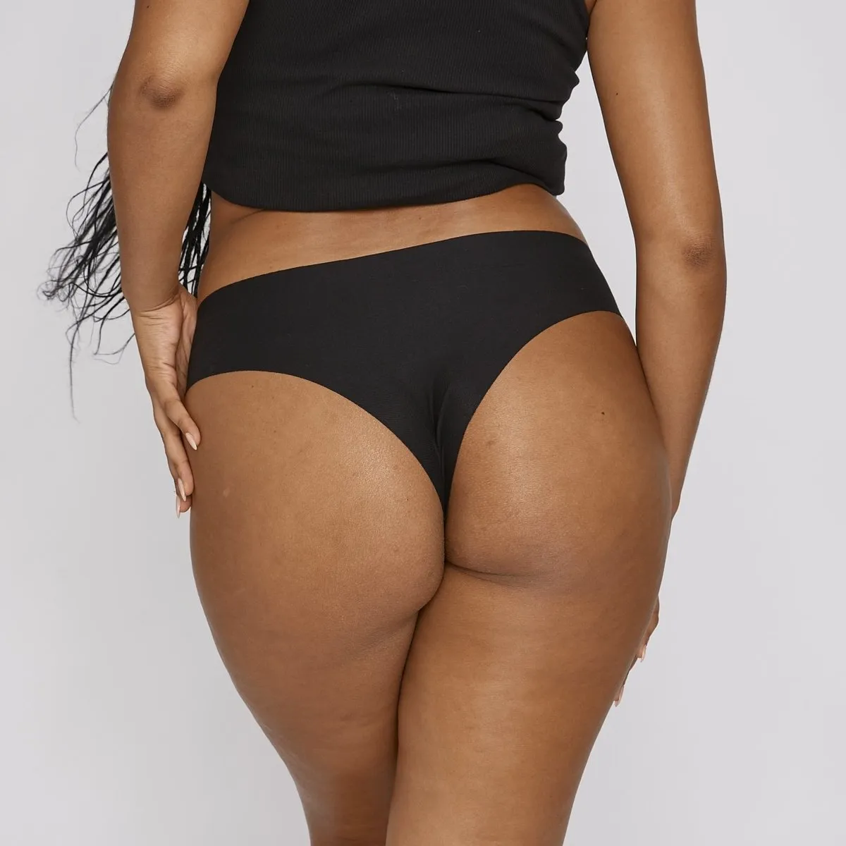 Original-Rise Cheeky - Seamless Cotton - Black