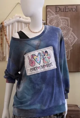 Peace Love Dogs Blue Tie Dye