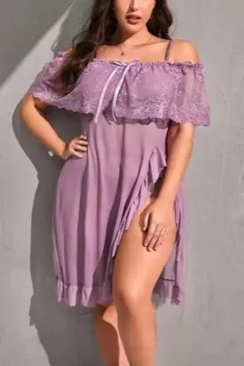 Plus Size Mesh Underwire Babydoll with G-String Panty
