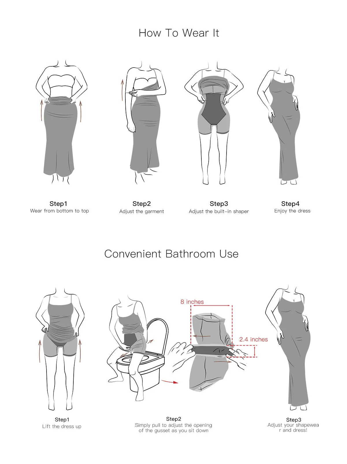 Popilush Shapewear Dress SZ: SM
