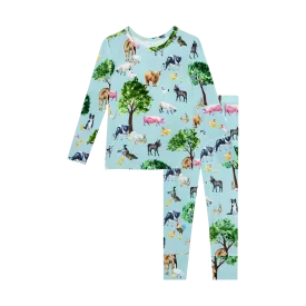 Posh Peanut Basic Long Sleeve kids Farm Loungewear Pajama & Pants in Brayden
