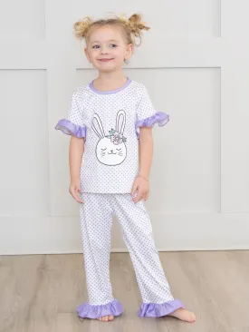 Purple Bunny Ruffle Pajamas