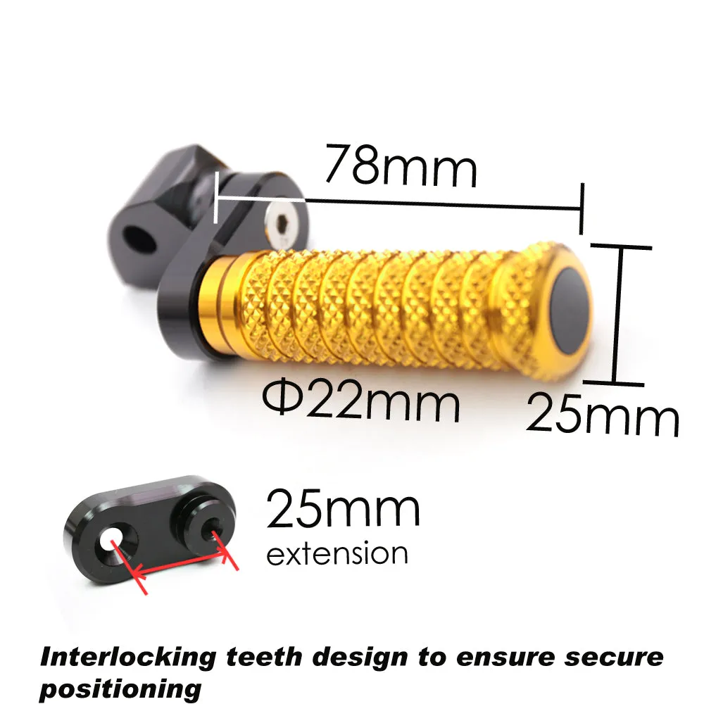{Rear}  Fits Triumph Speed Four Speed Triple 25mm Adjustable POLE Foot Pegs
