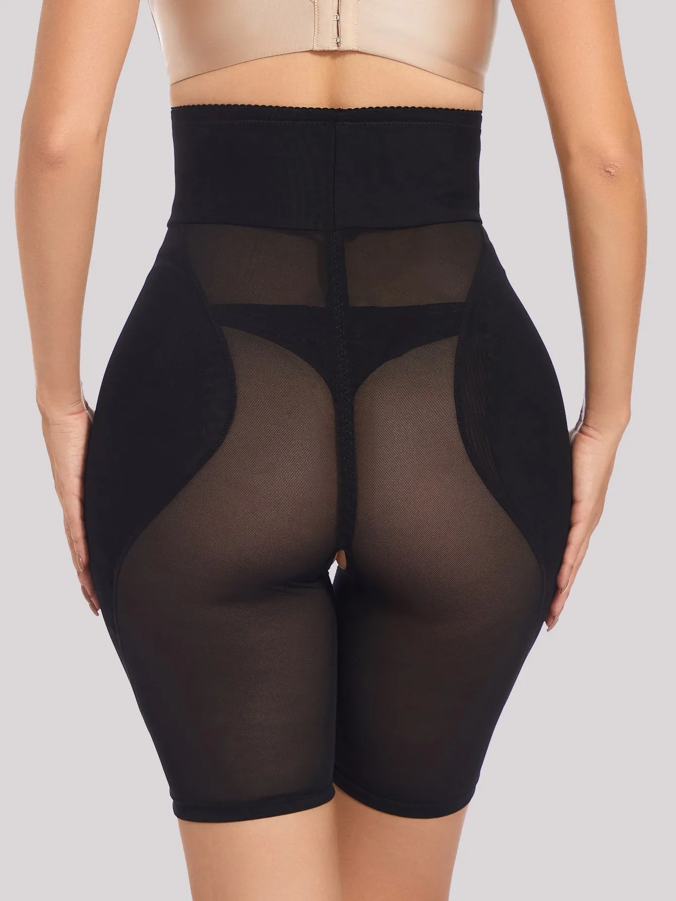 Removable Padded Hip Lift High Waist Boxer Shapewear