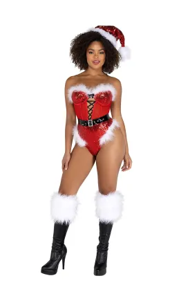 Roma Sequin & Mesh Lace-Up Romper Roma Confidential