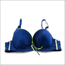 Royal Blue Single Padded Bra & Panty Set with Removable Straps