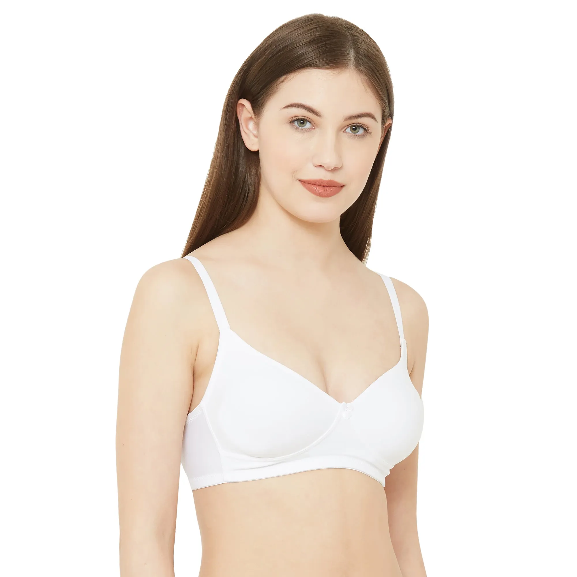 Saheli-Cotton Basics Plain Non Padded Mold Bra White