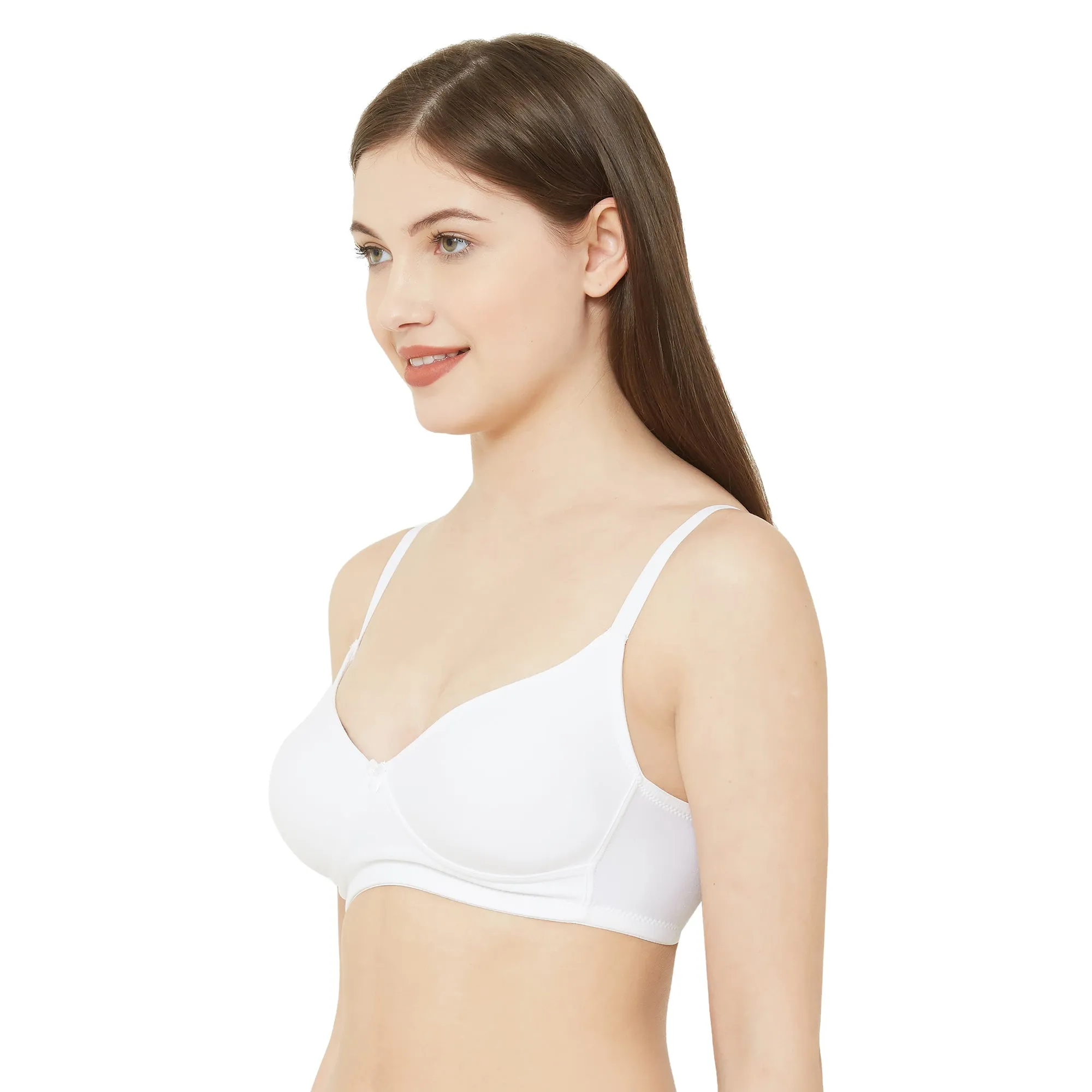 Saheli-Cotton Basics Plain Non Padded Mold Bra White