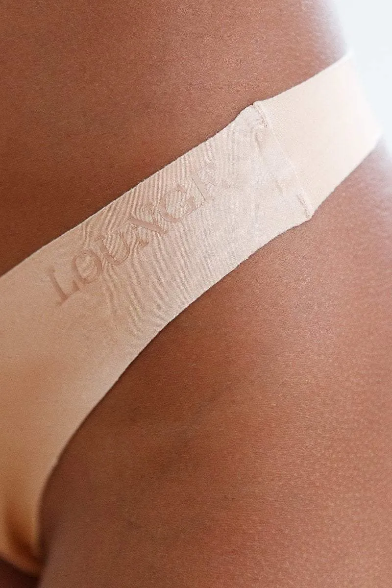 Sand Seamless No Show Thong x2