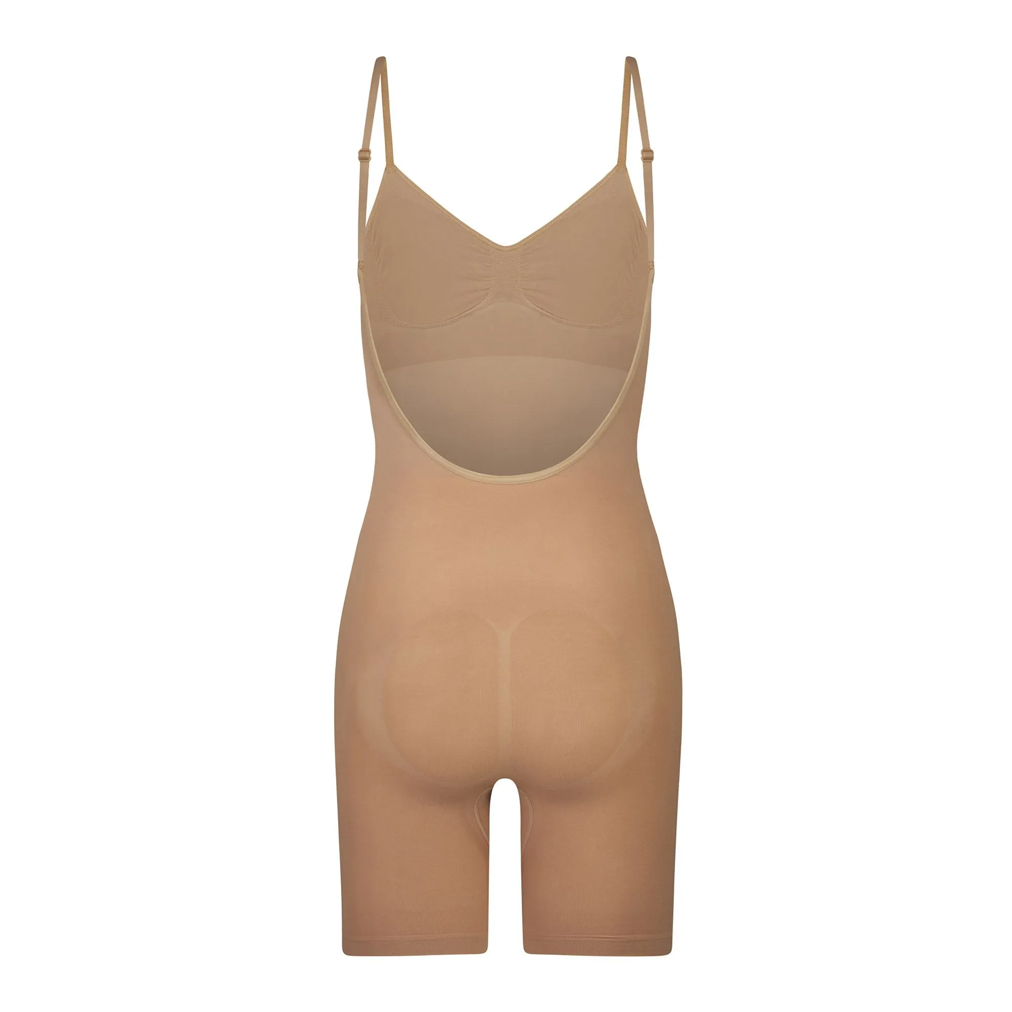 SEAMLESS SCULPT LOW BACK BODYSUIT MID THIGH | CLAY