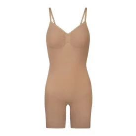 SEAMLESS SCULPT LOW BACK BODYSUIT MID THIGH | CLAY