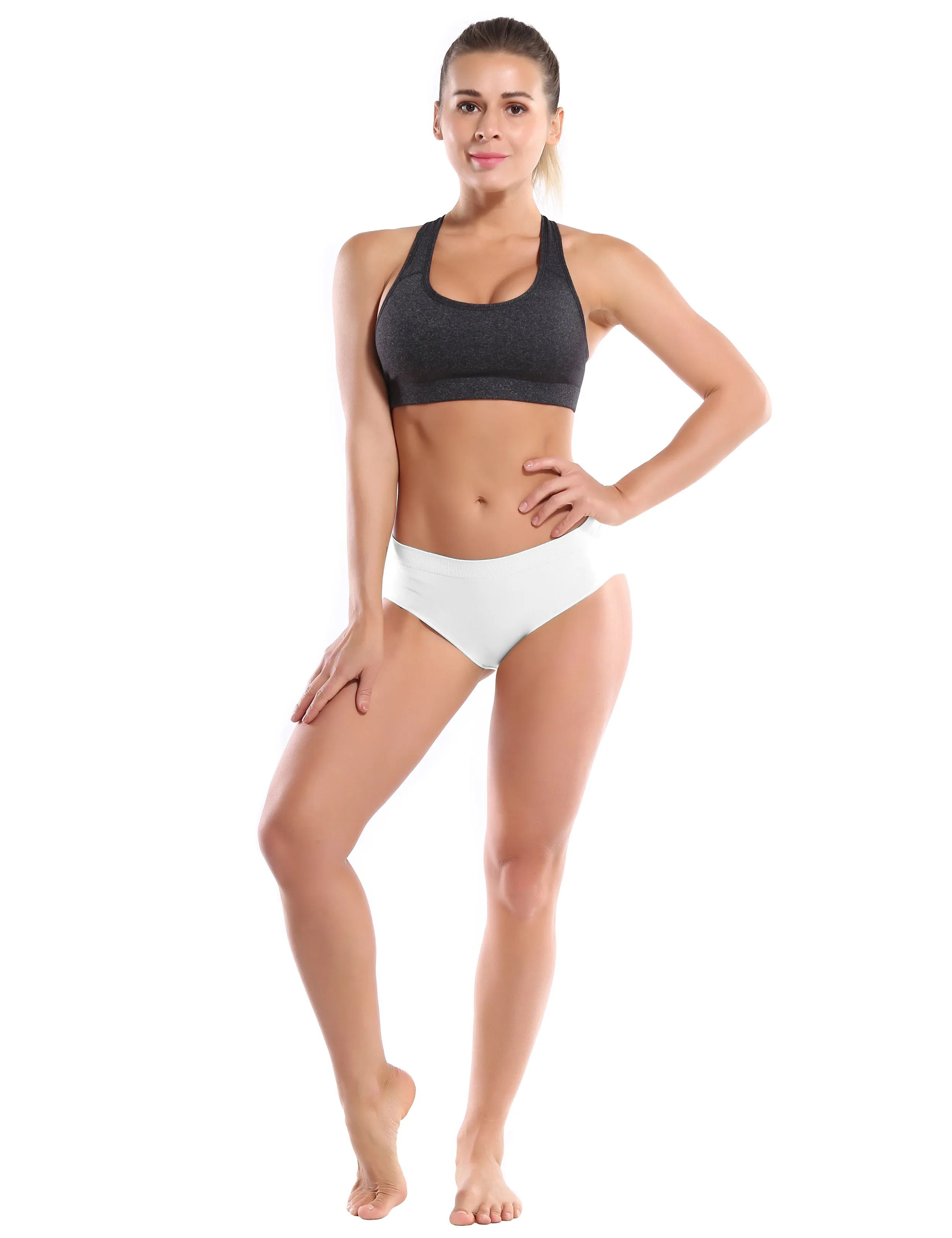 Seamless Sports Bikini Underwear white_Running