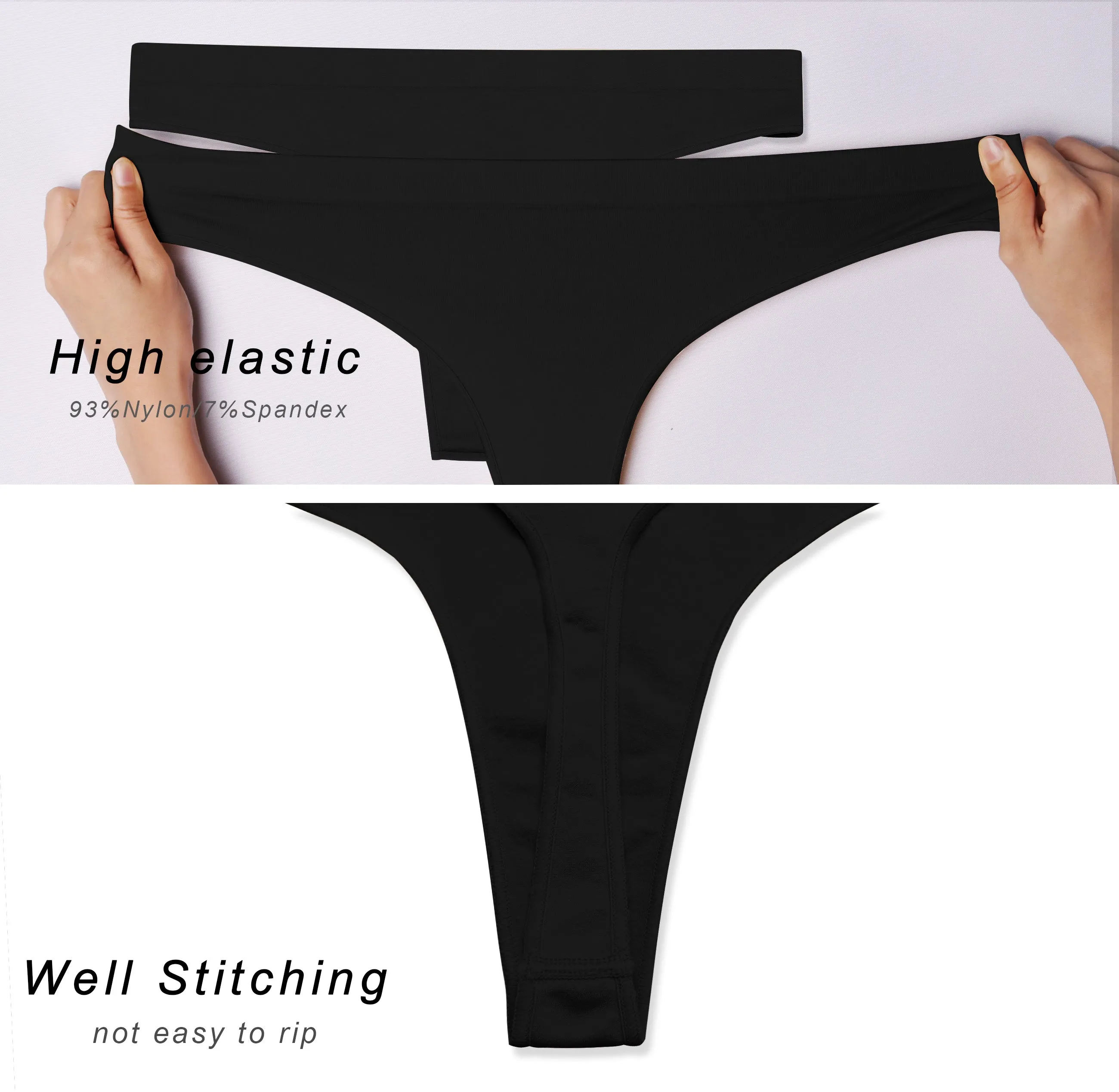 Seamless Sports Thongs Underwear black_Biking