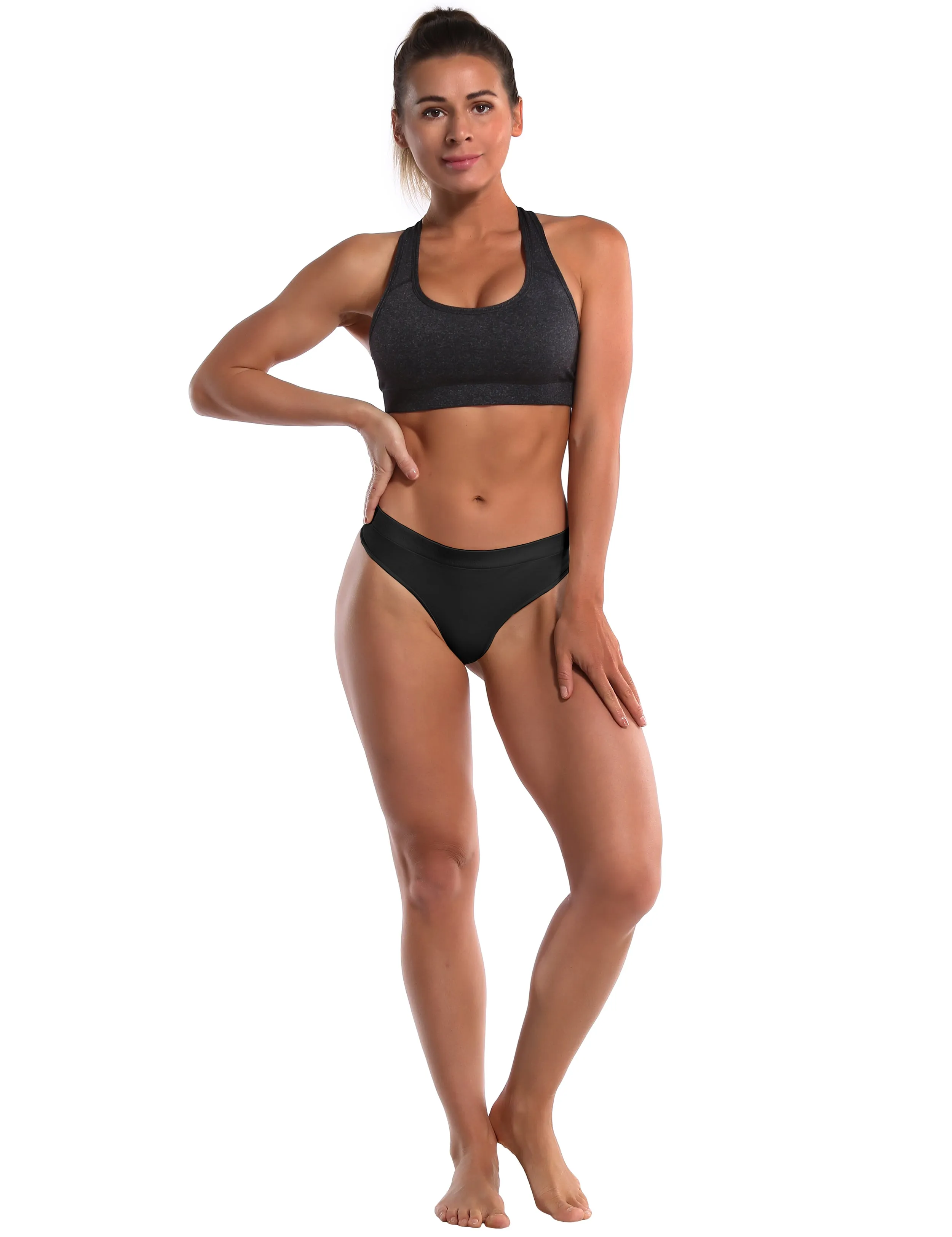 Seamless Sports Thongs Underwear black_Biking