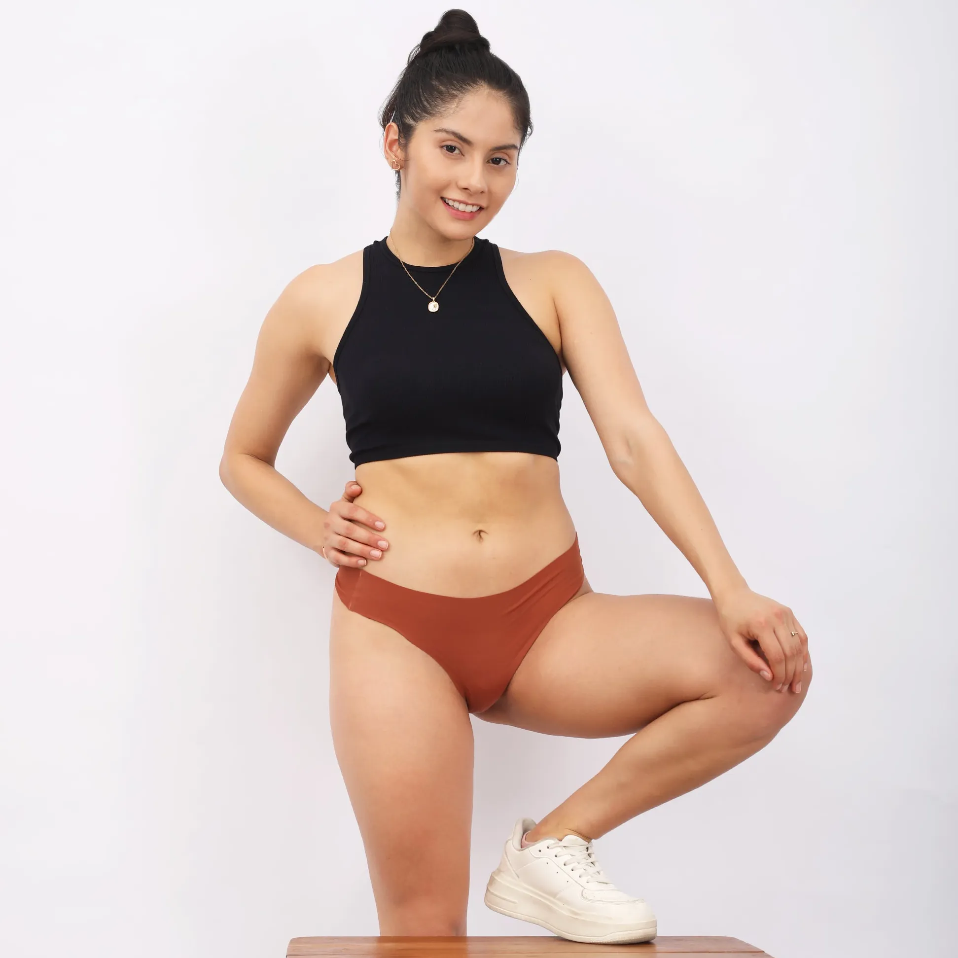 Seamless Thong Undies(Pack of 3)(Brown Tan Nude)