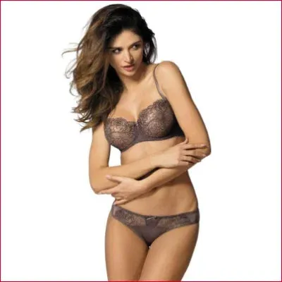 Sheer Lace Balcony Bra - Pamela Mocha by Gorteks Lingerie