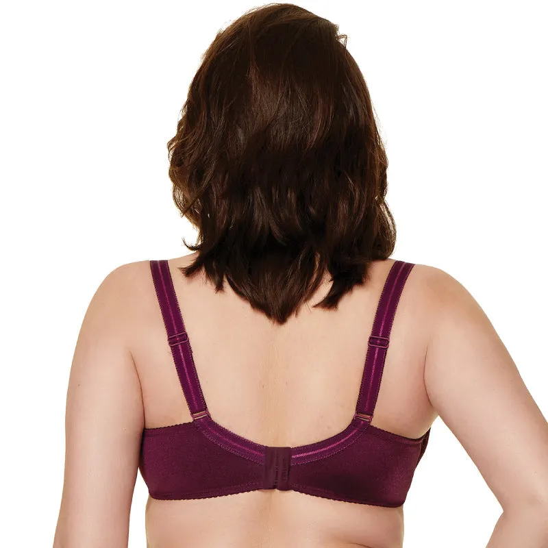 Sheer Mesh Balconette Bra Pamela Aubergine