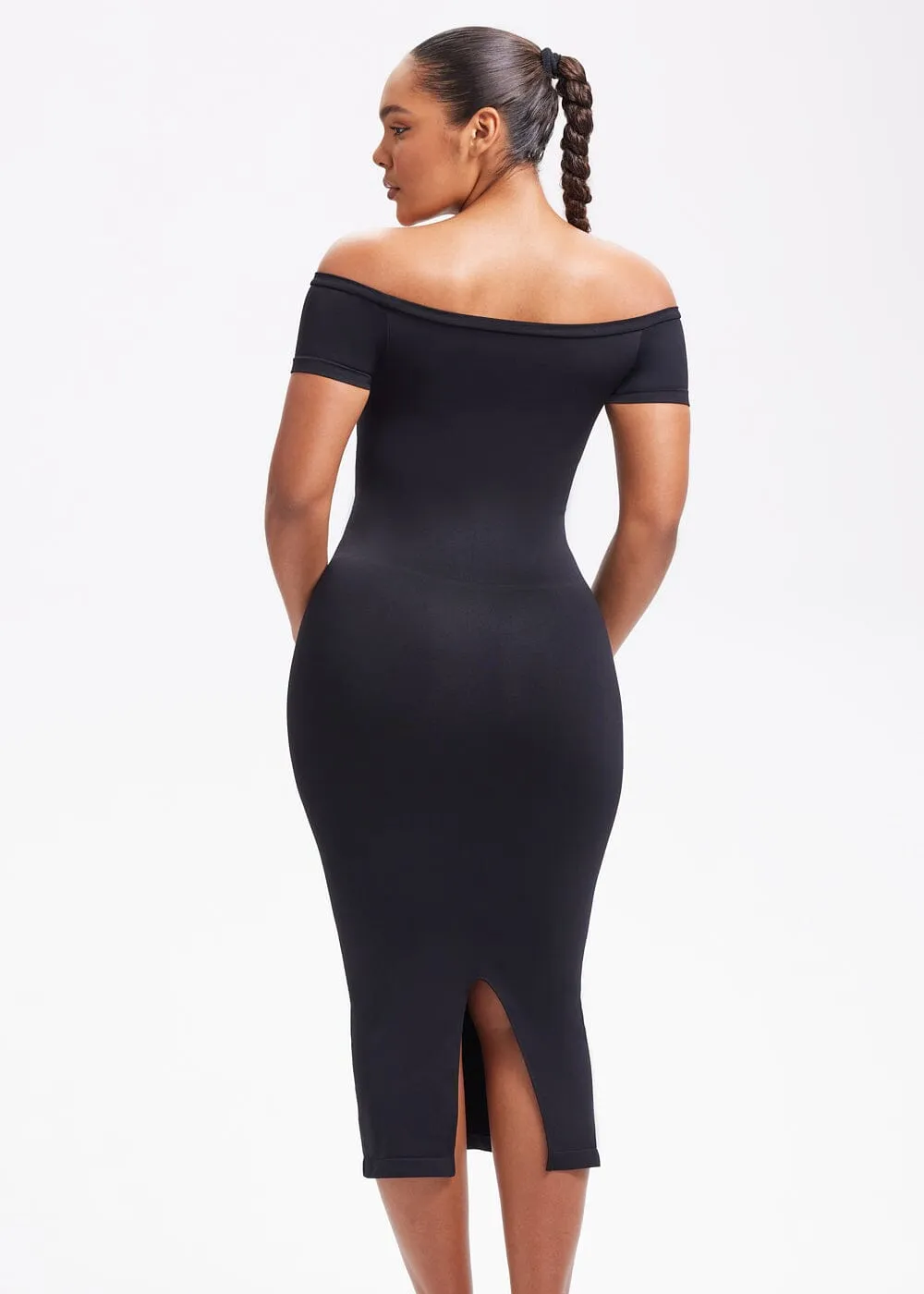 SnatchedKnit Off-Shoulder Midi Dress