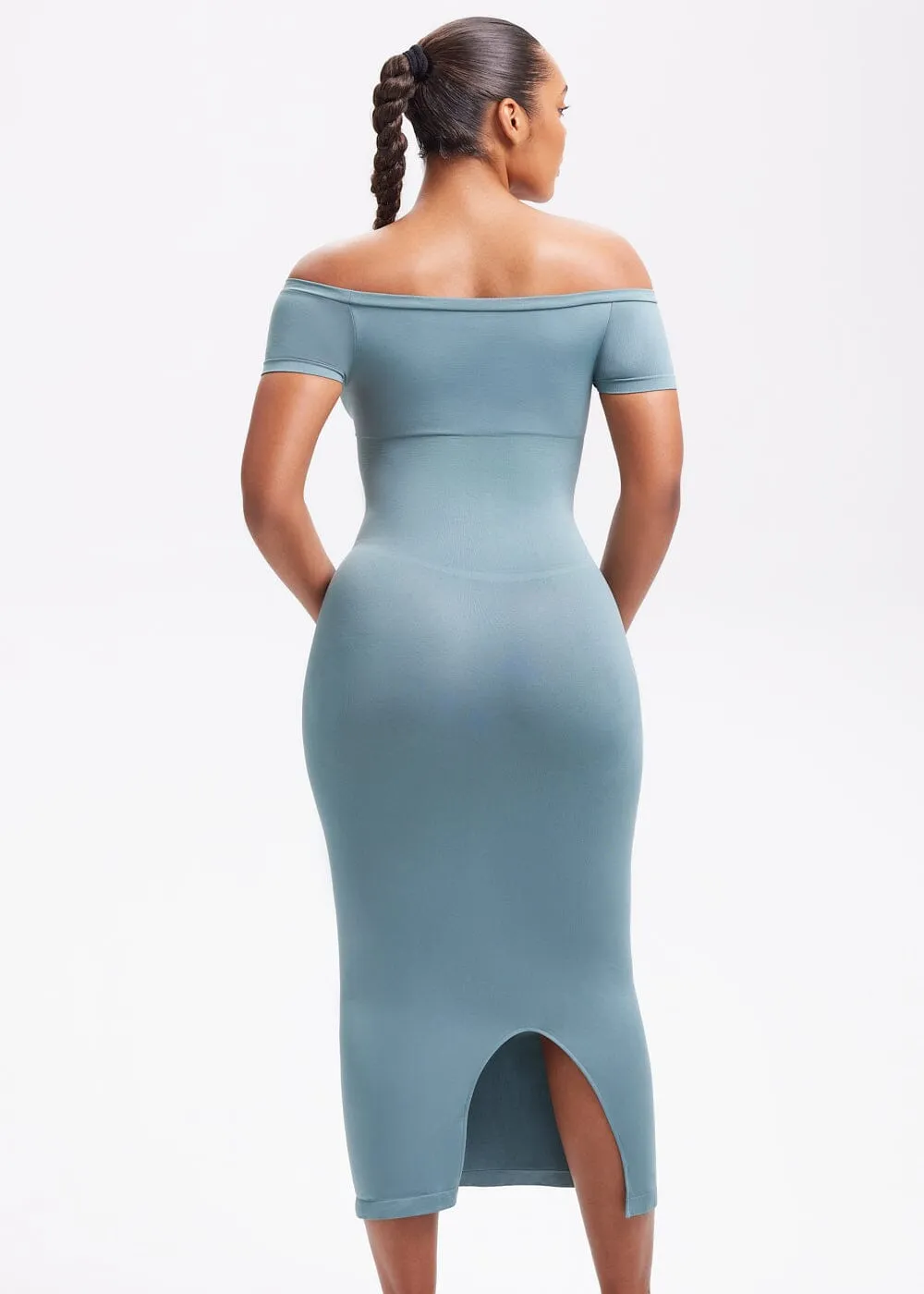 SnatchedKnit Off-Shoulder Midi Dress