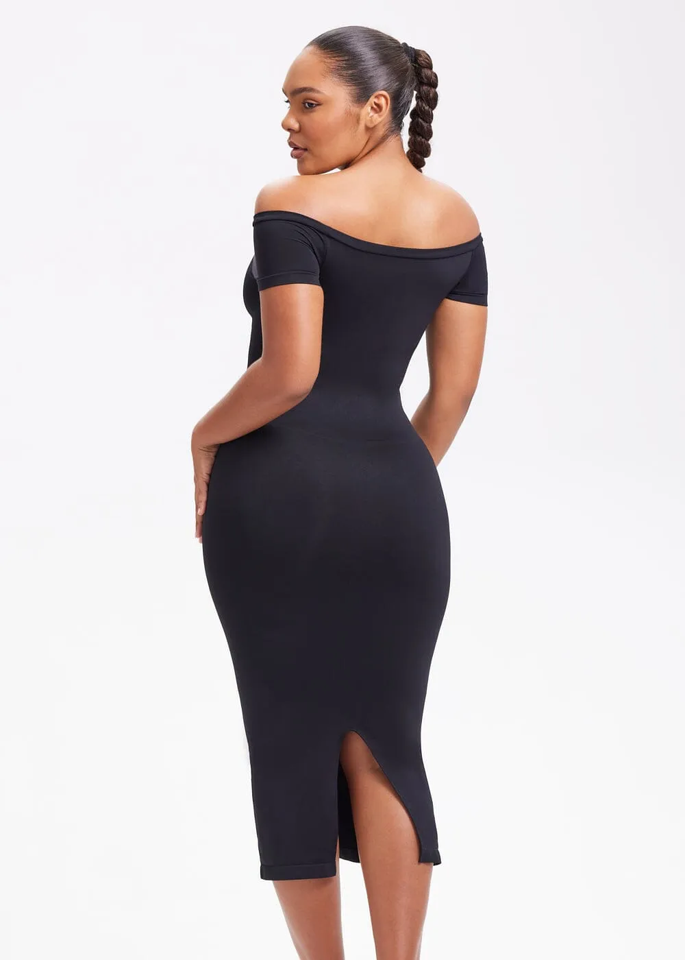 SnatchedKnit Off-Shoulder Midi Dress