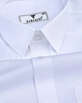 Snowdrop White Diamond Texture Premium Giza Shirt