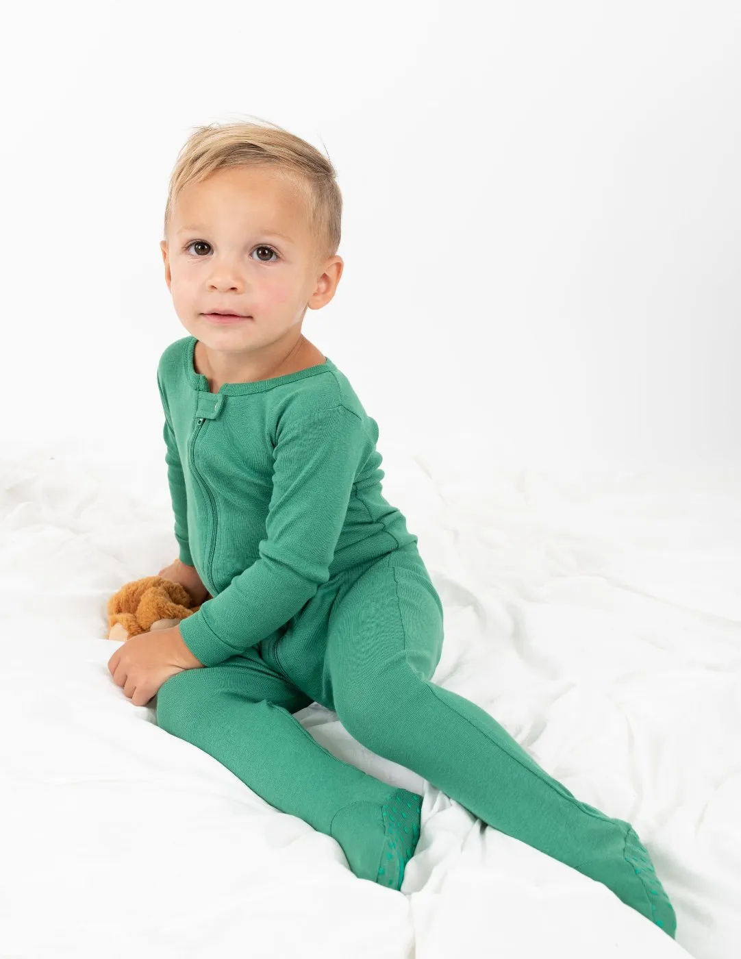 Solid Color Classic Footed Pajamas