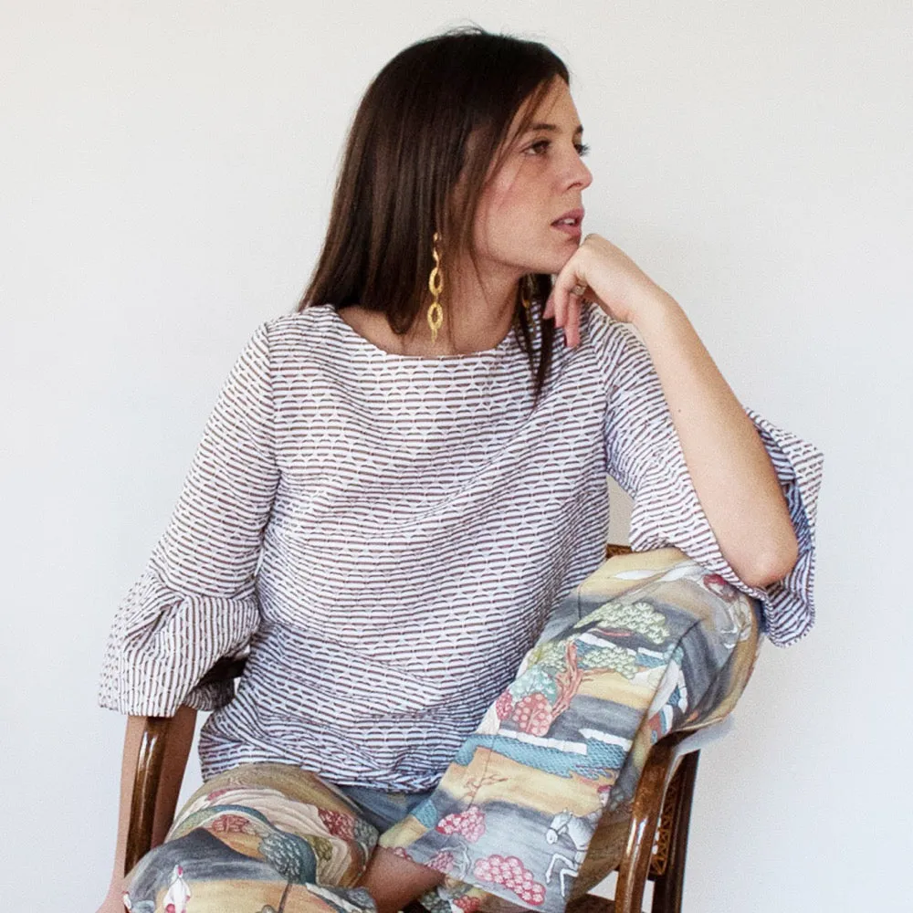 Sospiri White and Beige Shirt