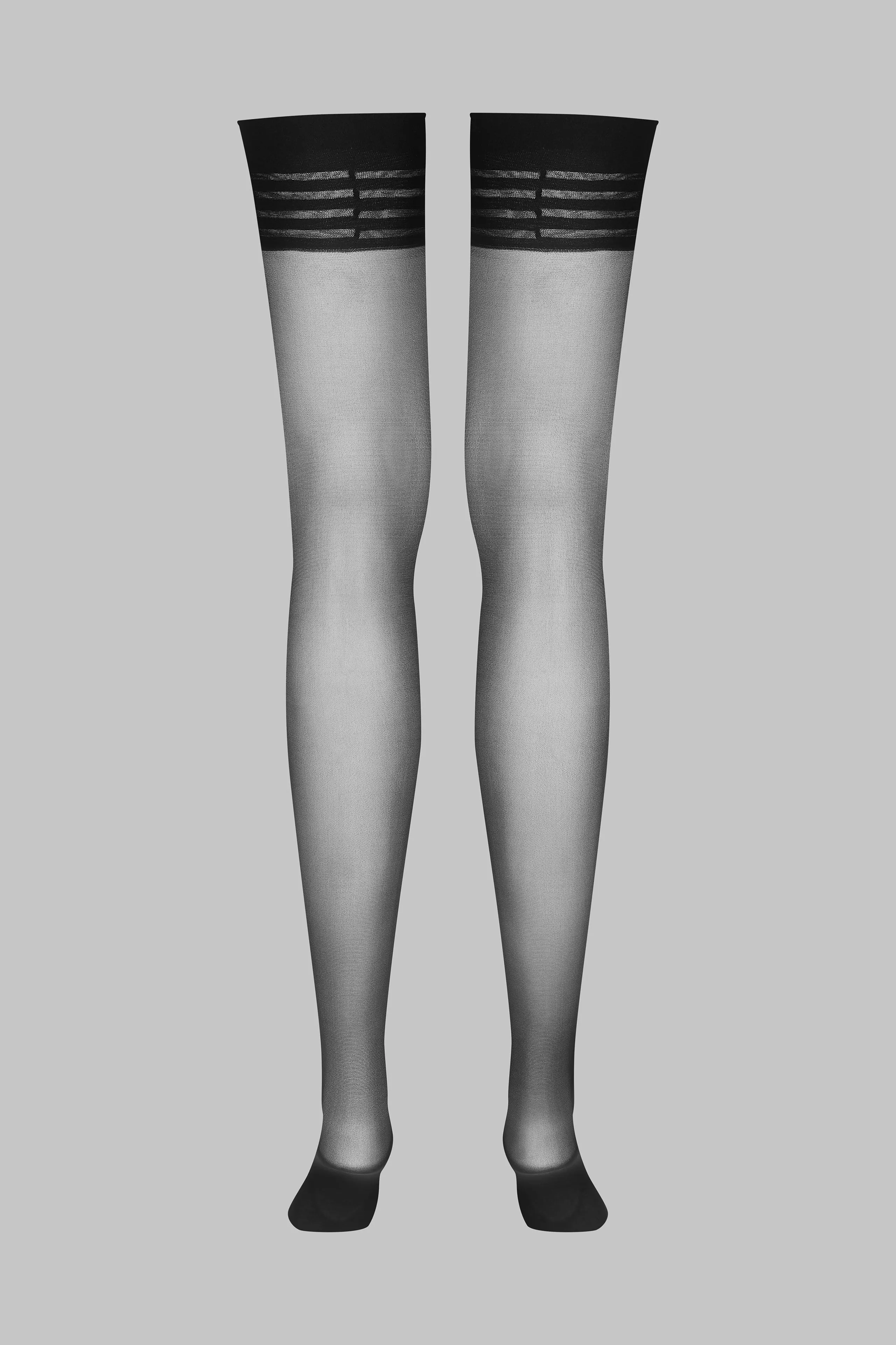 Striped garter stockings 20D - Les Coquetteries